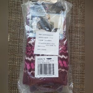 Leg Layering Socks - Cuddl Duds Crew Ladies - Zinfandel - Fitz Shoe sizes 4-10